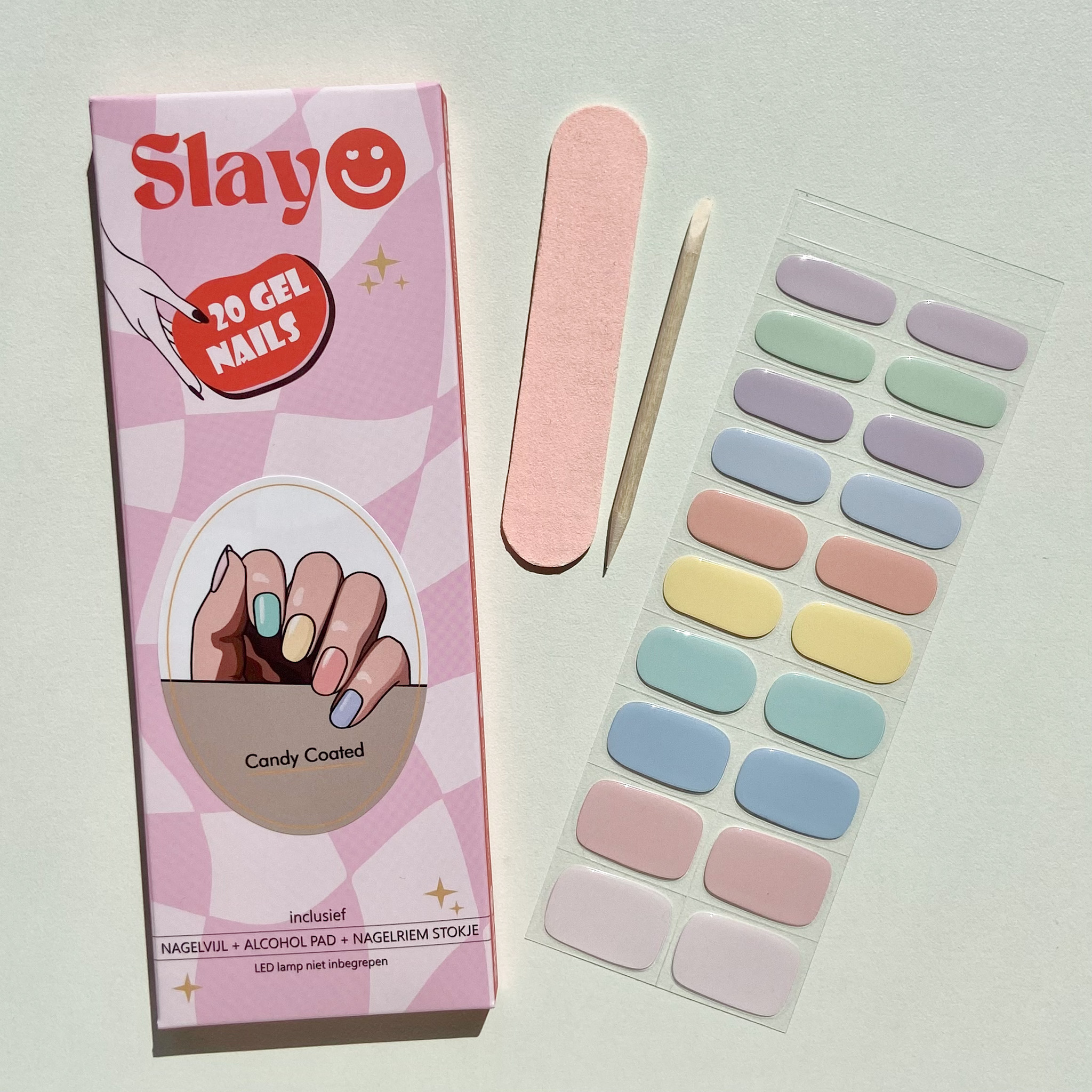 Candy Coated, vrolijke pastel kleur gel nagel stickers. Leuk voor pasen