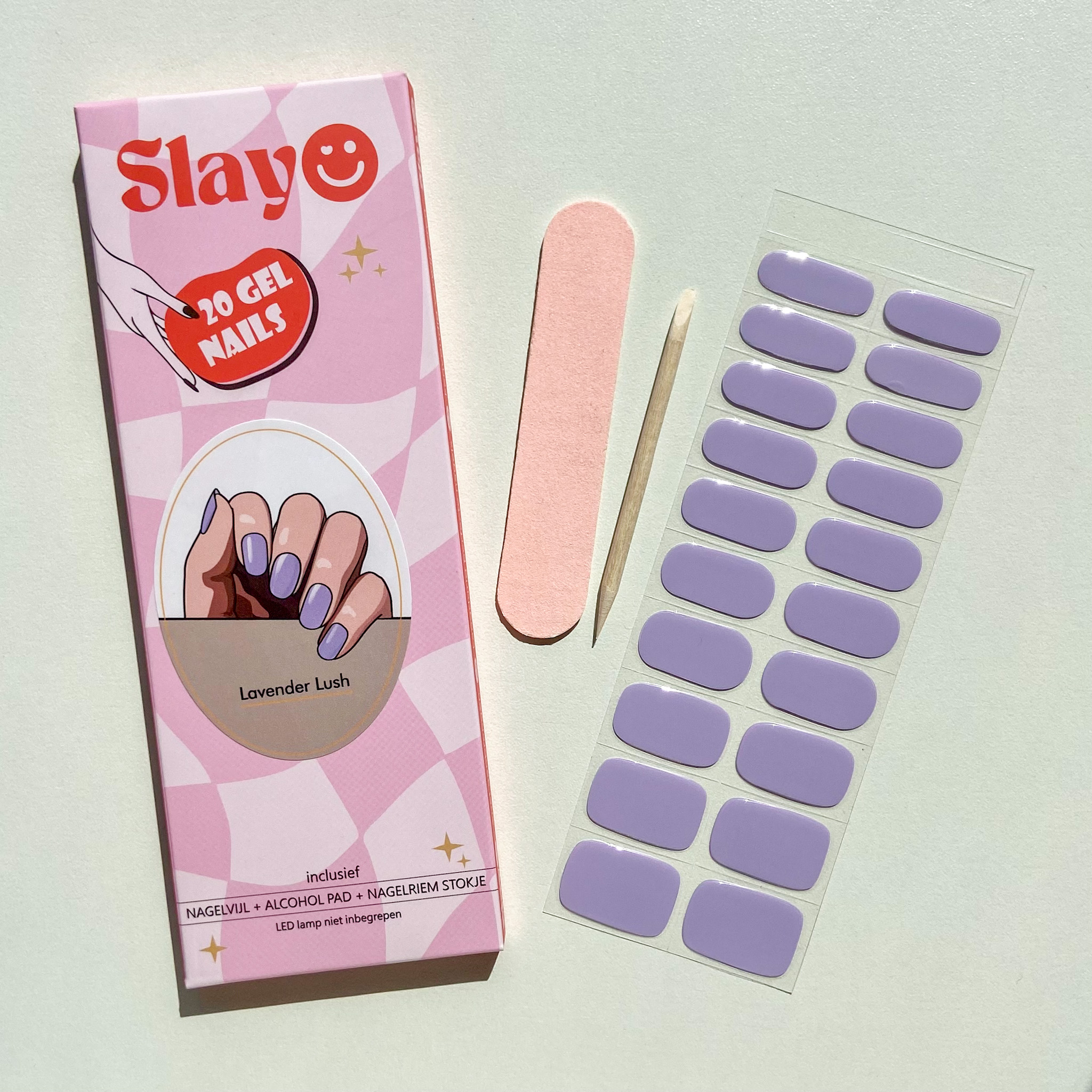 Lavender lush, Lila gel nagel wraps die minimaal 2 weken blijven zitten