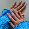 Freaky Friday, festival nagel stickers, retro nail wraps