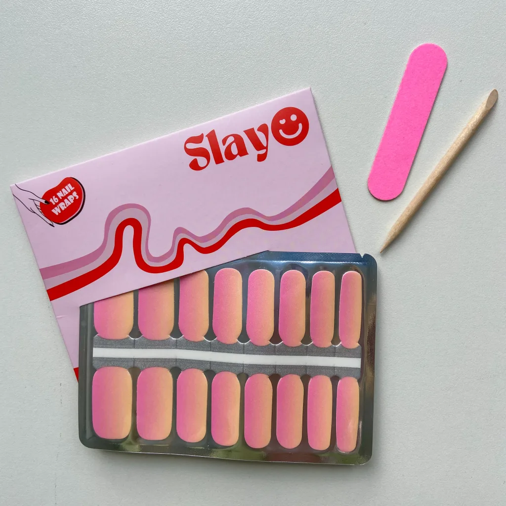 Dawn Delight ZB17470, nail wraps in een roze met gele kleuroverloop