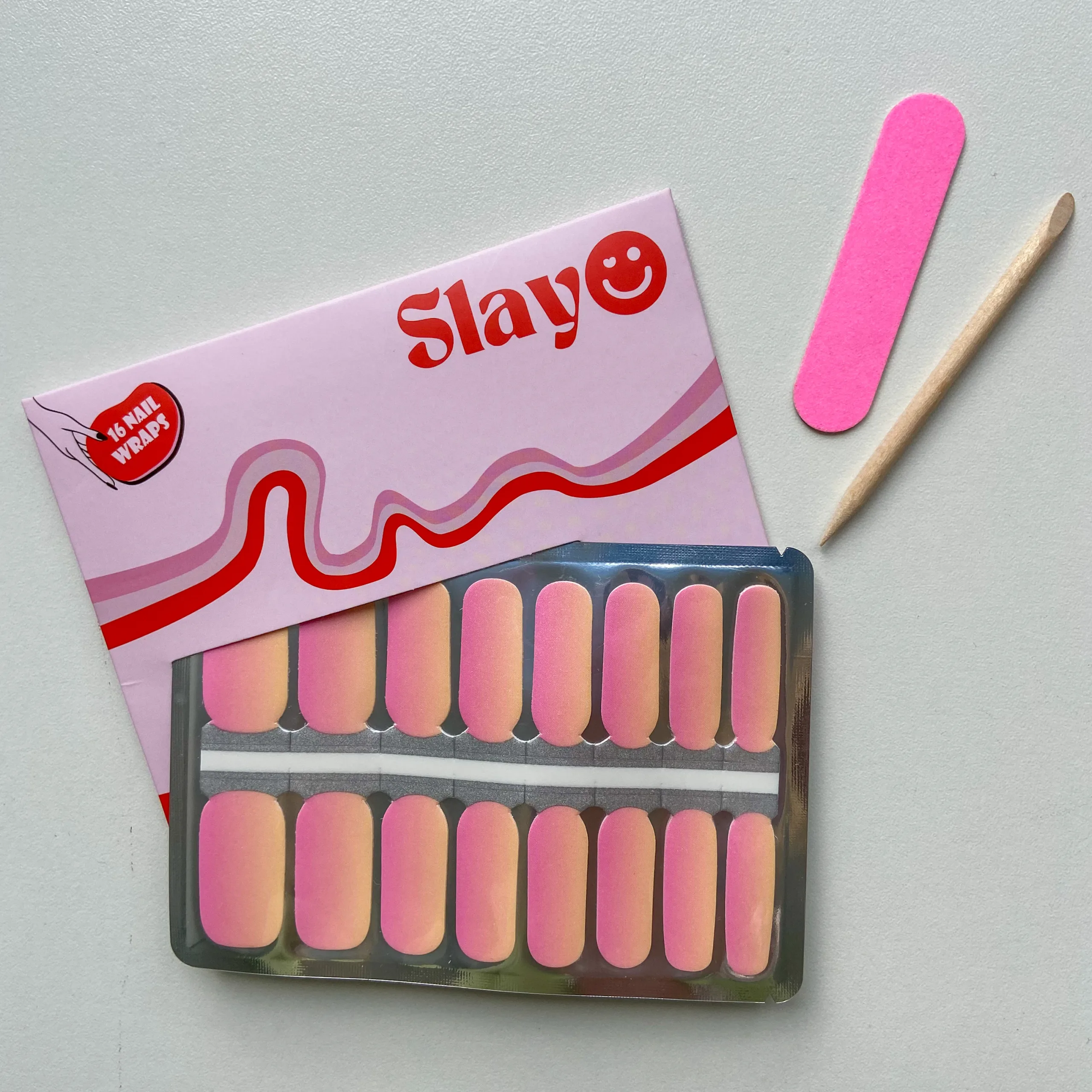 Dawn Delight ZB17470, nail wraps in een roze met gele kleuroverloop