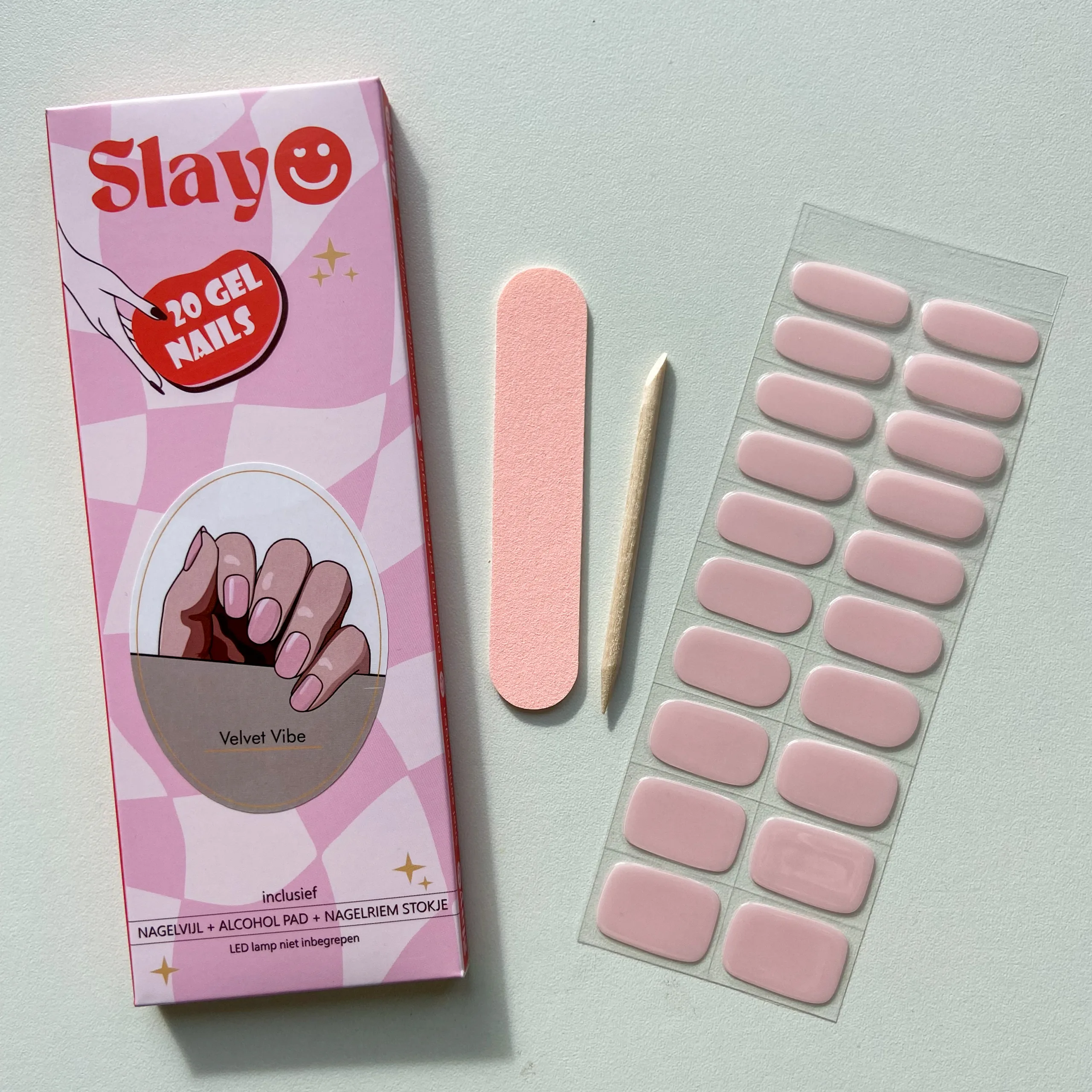 Velvet Vibe Velvet Vibe, roze gel nagel stickers