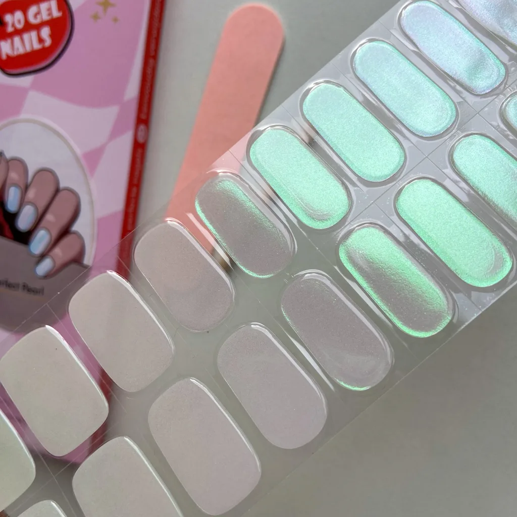 Parel kleurige gel nagel stickers