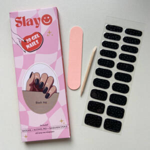 Zwarte Gel Nagelstickers met een panterprint design.