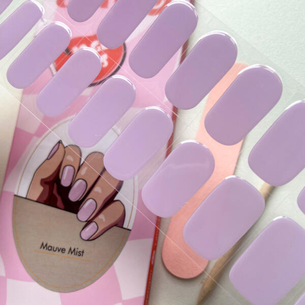 Mauve Mist Gel Nagelstickers lichtpaarse gel nagel stickers