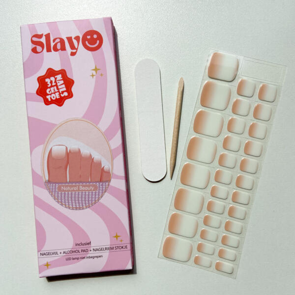 Natural Beauty pedicure gellak stickers natural beauty pedicure gellak stickers, ombre kleuroverloop