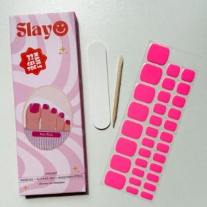 hot pink pedicure gellak stickers neon roze gellak nagelstickers pedicure