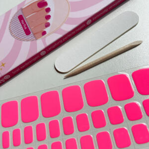 hot pink, neon roze pedicure gellak stickers