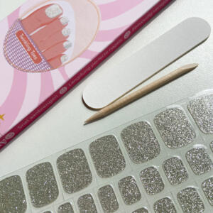glitter pedicure gellak stickers