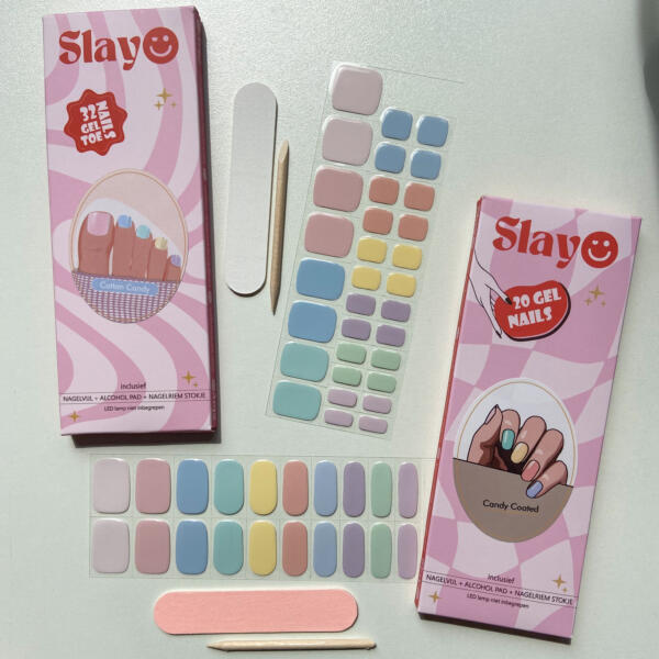 gellak stickers manicure en pedicure candy coated en cotton candy gellak stickers. Leuke pastelkleuren