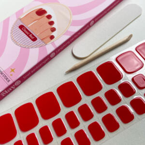 Rode gellak pedicure nagelstickers