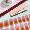 Atomic Aura - ombre gel nagel stickers Ombre gel nagel stickers in een roze met oranje kleur.