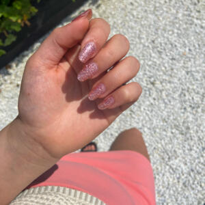 roze glitter gel nagelstickers