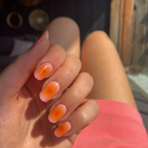 roze met oranje kleuroverloop gel nagel stickers
