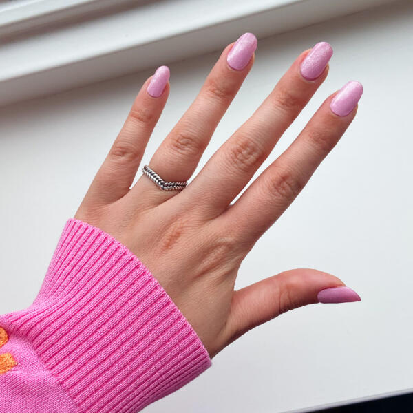 Gellak Stickers Pretty in Pink roze gel nagel stickers met cat eye design