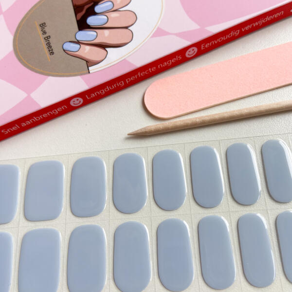 Gellak stickers blue breeze grijsblauwe gel nagel stickers
