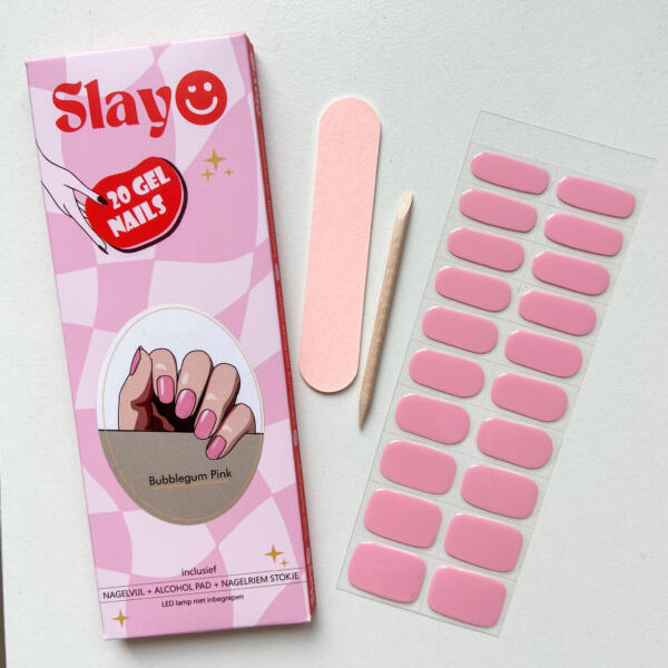 Bubblegum Pink Gellak Stickers Roze gel nagelstickers in de kleur bubblegum pink