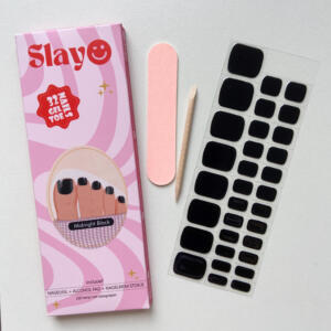 Pedicure gel nagelstickers Midnight Black zwarte pedicure gel nagelstickers