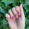 Gellak Stickers Summer Sunset Gel nagelstickers in de kleur paars en roze met glitters en een mooie kleuroverloop