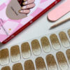 Gellak Stickers Golden French French Manicure met gouden glitters