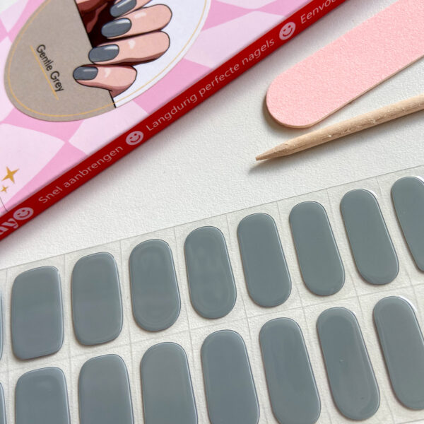 Gellak Stickers Gentle Grey Grijze gel nagelstickers