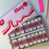 Nagelstickers Pink Champagne French manicure nagelstickers met roze glitters