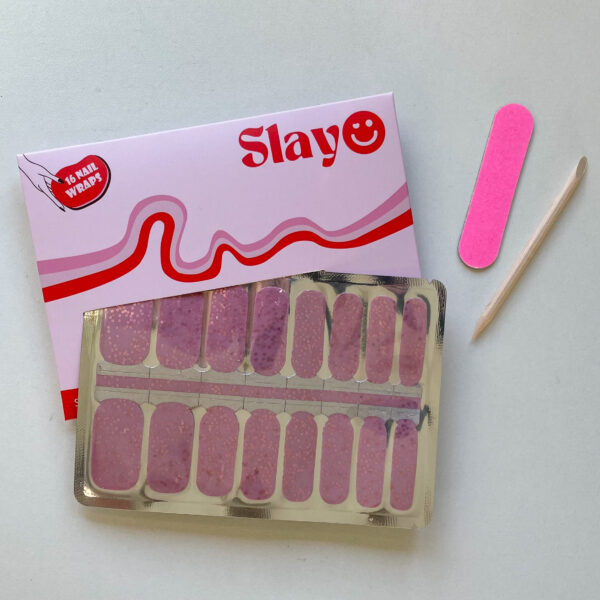Nagelstickers Pink Confetti roze nagelstickers met confetti glitters