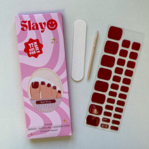 Gellak Pedicure Red Wine Gellak Pedicure nagelstickers in de kleur wijn rood