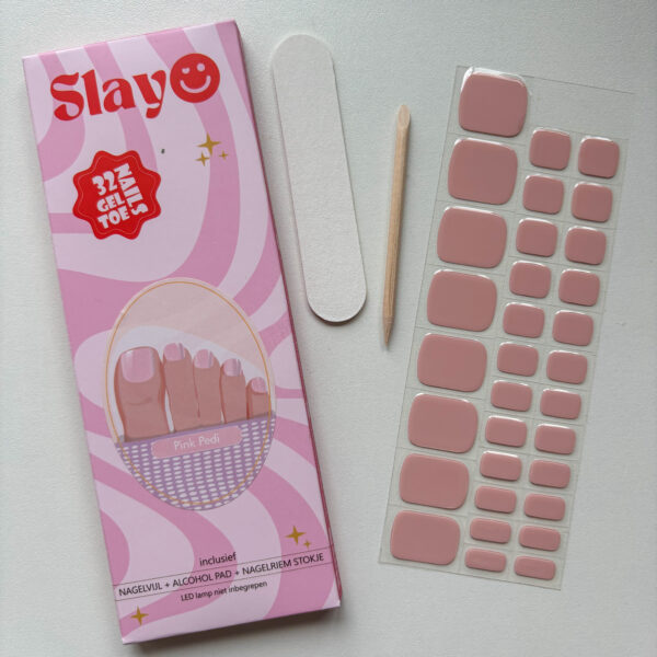 Gellak Pedicure - Pink Pedi roze gellak pedicure stickers