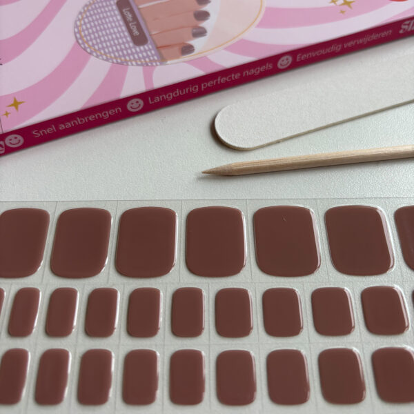 Gellak Pedicure - Latte Love latte bruin gellak pedicure stickers