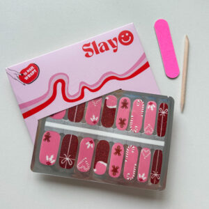 Nagelstickers Sparkly Santa kerst nail wraps met kerstdetails nailart