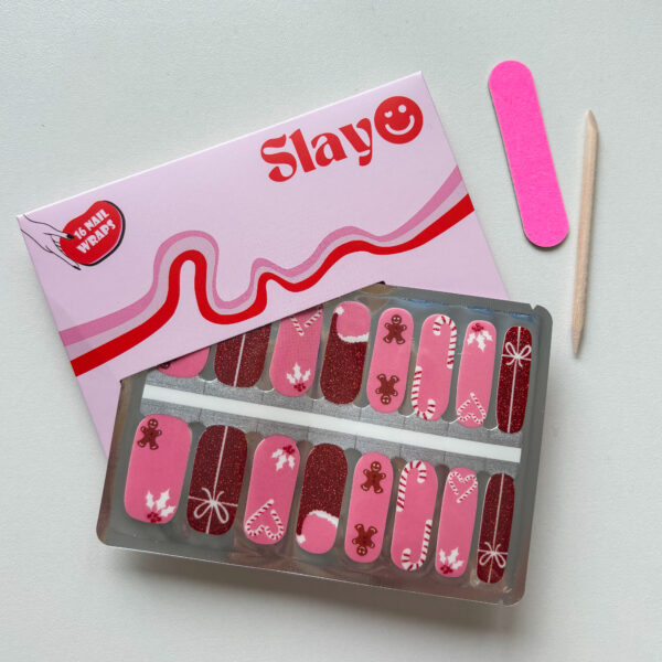 Nagelstickers Sparkly Santa kerst nail wraps met kerstdetails nailart