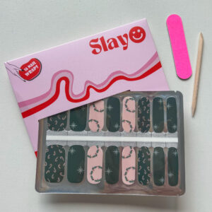 Nagelstickers Merry Mani kerst nagelstickers, groen met zuurstokken, sneeuwvlokken en kersthuls